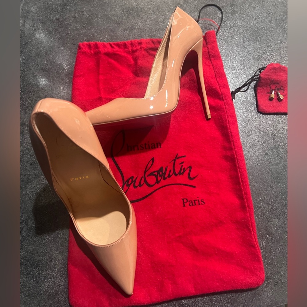 Christian Louboutin Nude Patent Leather Heels